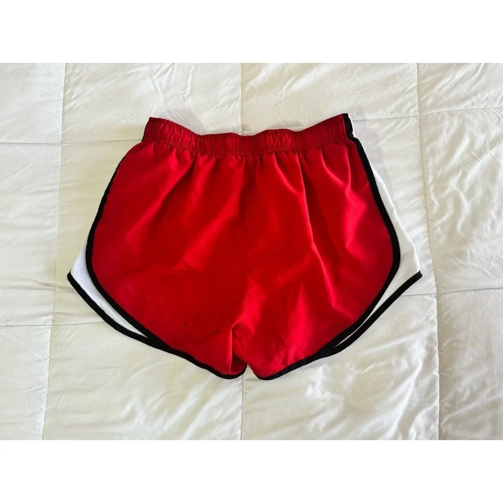 Nike Dri-Fit Women's Running Shorts Size Medium Lined Red, Small Flaw, 3